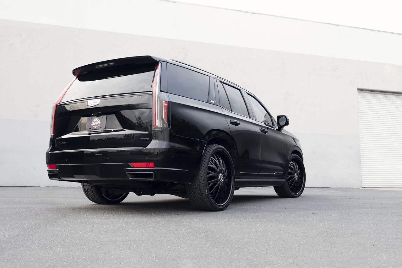 Detail view of 2022 Cadillac Escalade with wheels