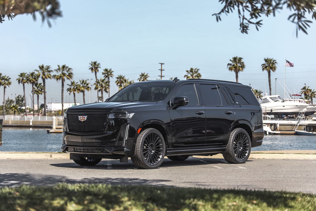 Front view of 2022 Cadillac Escalade with wheels