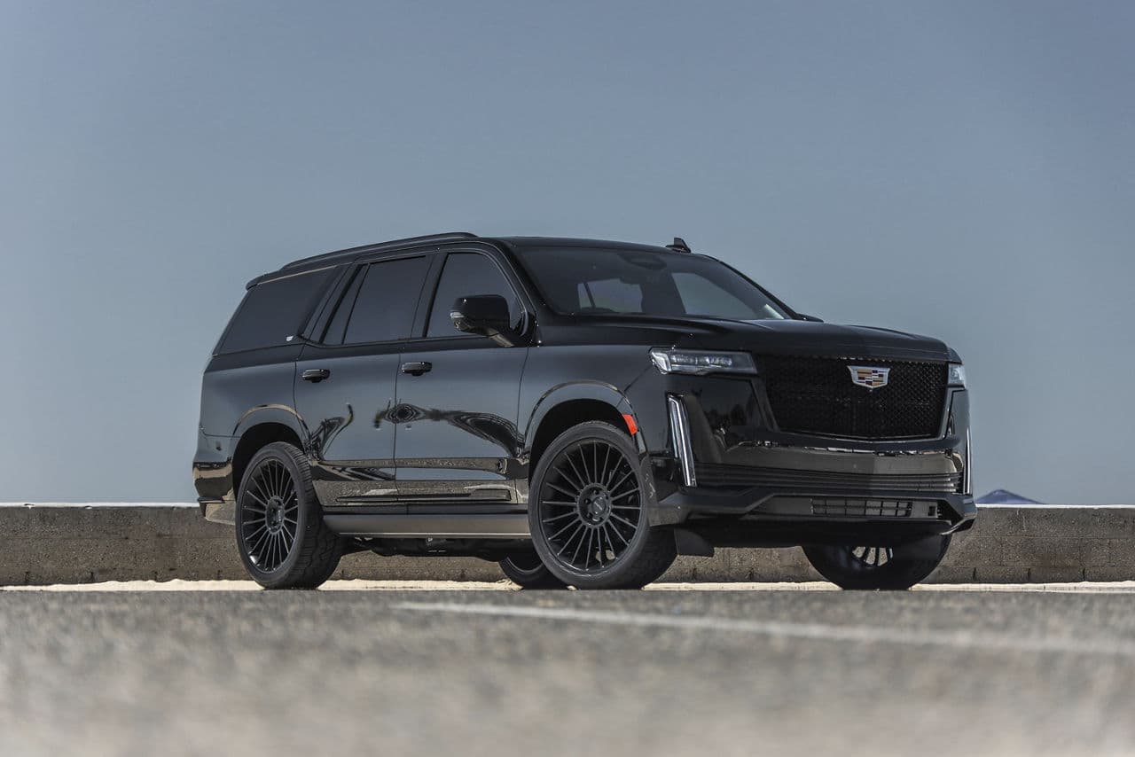 Interior of 2022 Cadillac Escalade with wheels