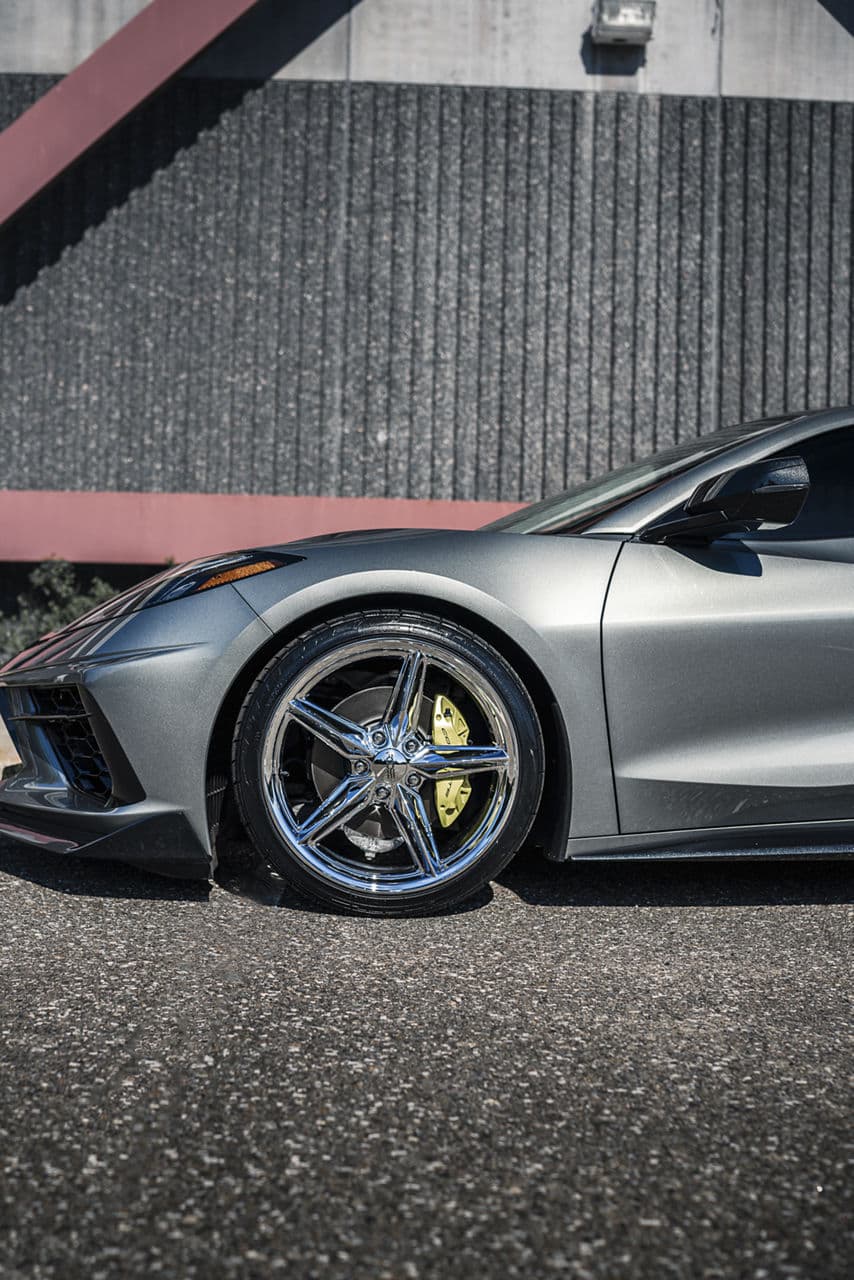 Front view of 2022 Chevrolet Corvette with wheels