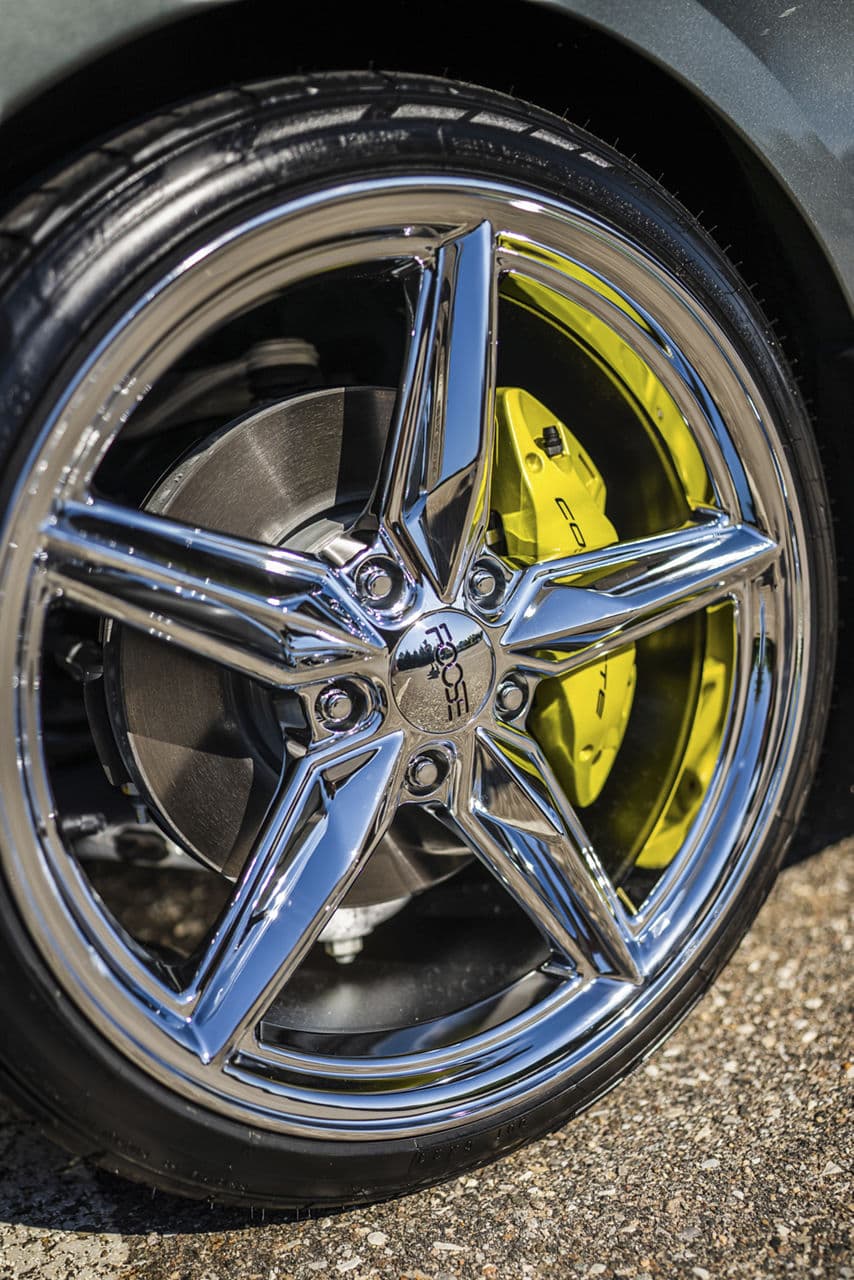 Detail view of 2022 Chevrolet Corvette with wheels