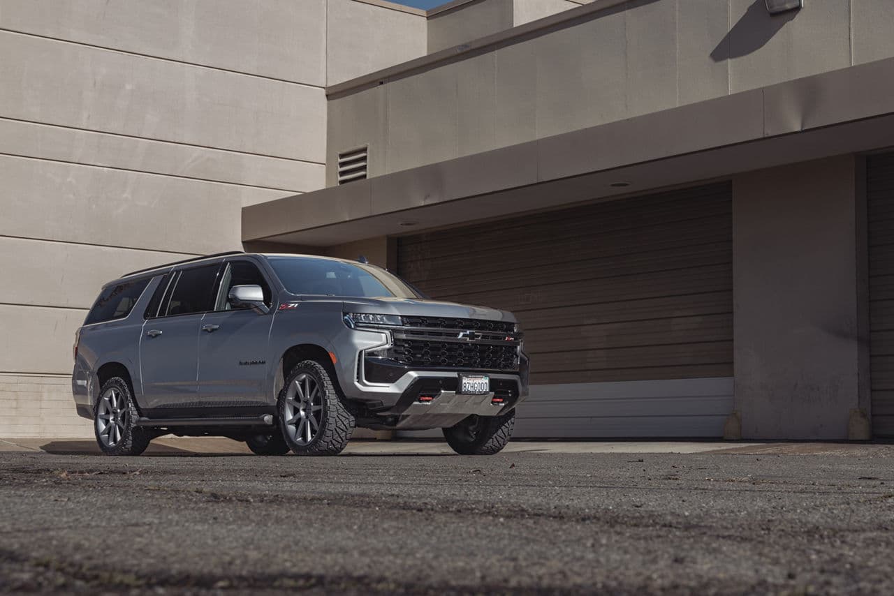 Front view of 2022 Chevrolet Suburban with wheels