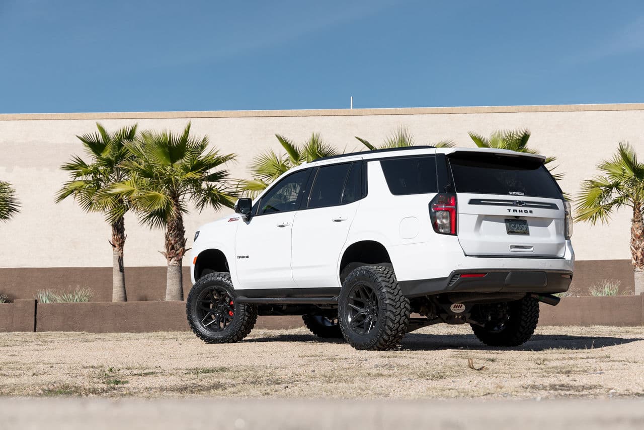 Rear view of 2022 Chevrolet Tahoe with wheels