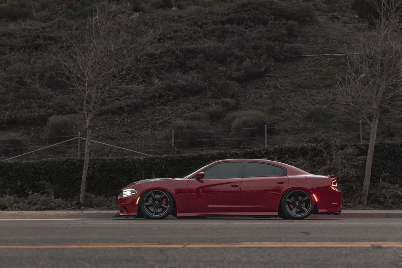 Interior of 2022 Dodge Charger Hellcat with wheels