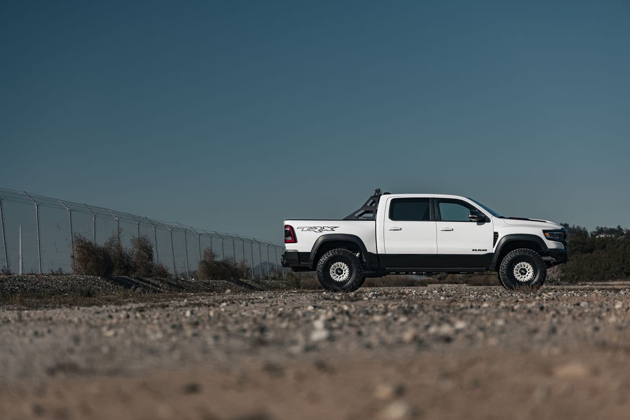 Detail view of 2022 Dodge Ram 1500 TRX with truck suv wheels