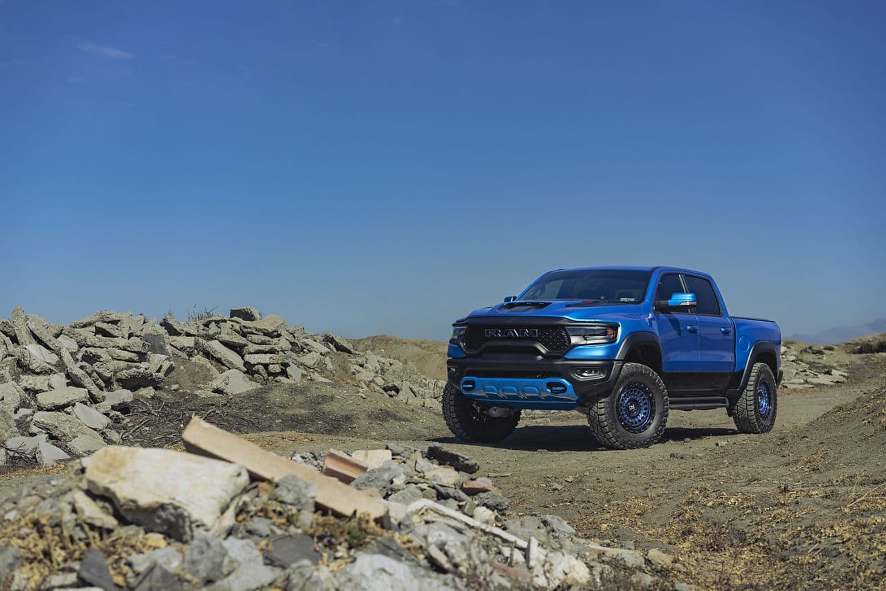 Front view of 2022 Dodge Ram TRX with wheels