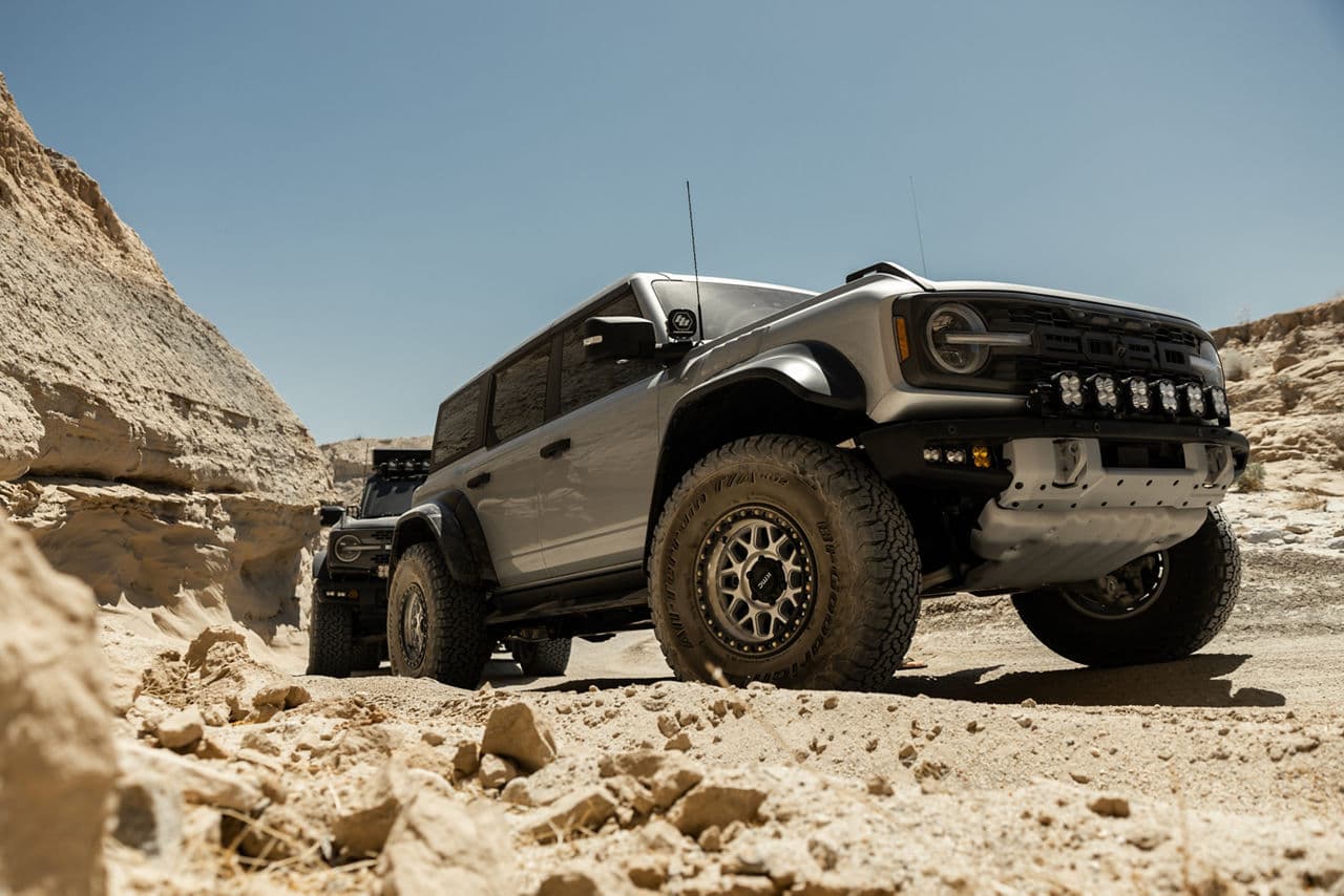 Interior of 2022 Ford Bronco Raptor with truck suv wheels