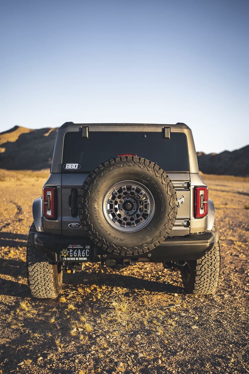 Detail view of 2022 Ford Bronco with truck suv wheels