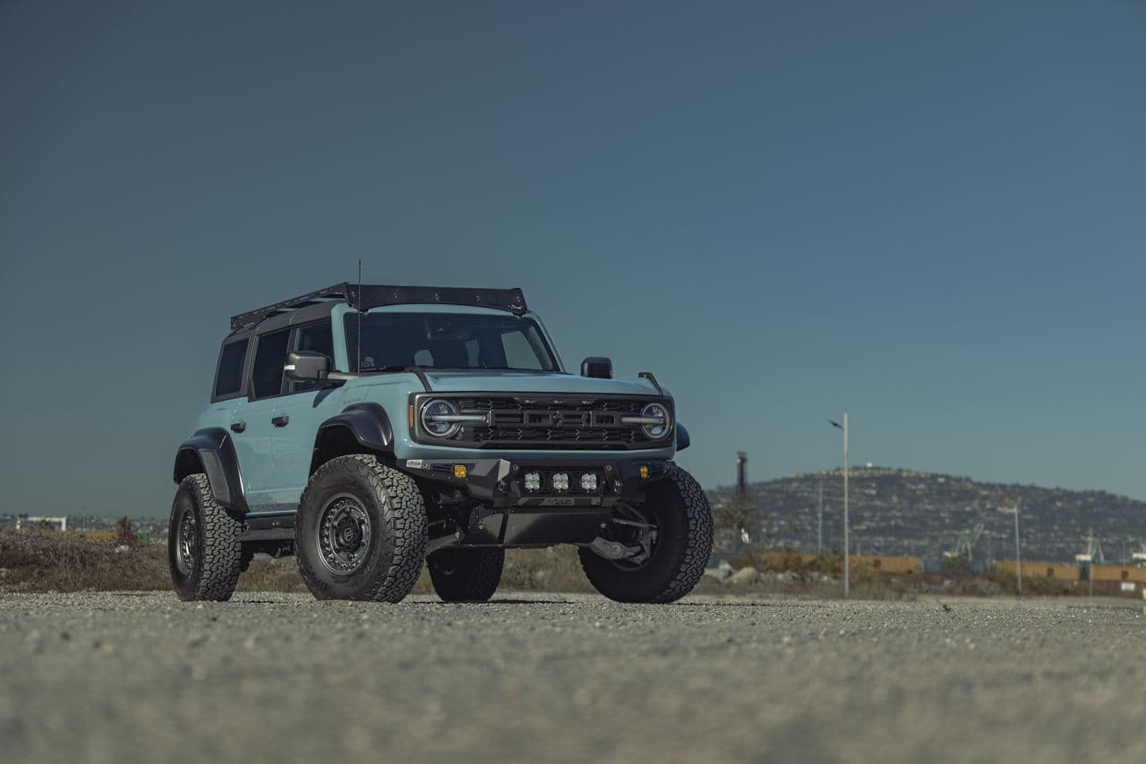 Front view of 2022 Ford Bronco with wheels