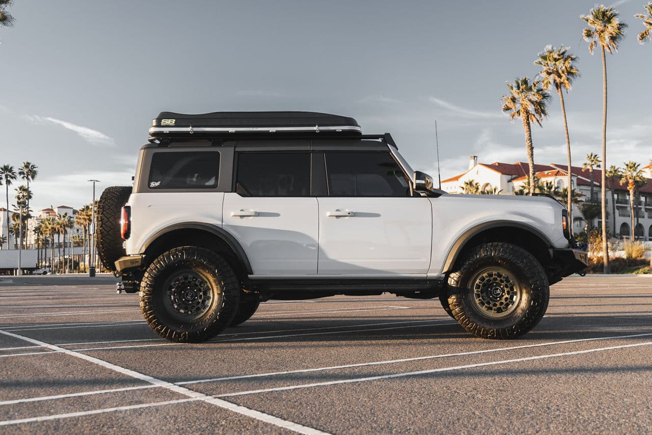 Rear view of 2022 Ford Bronco with wheels