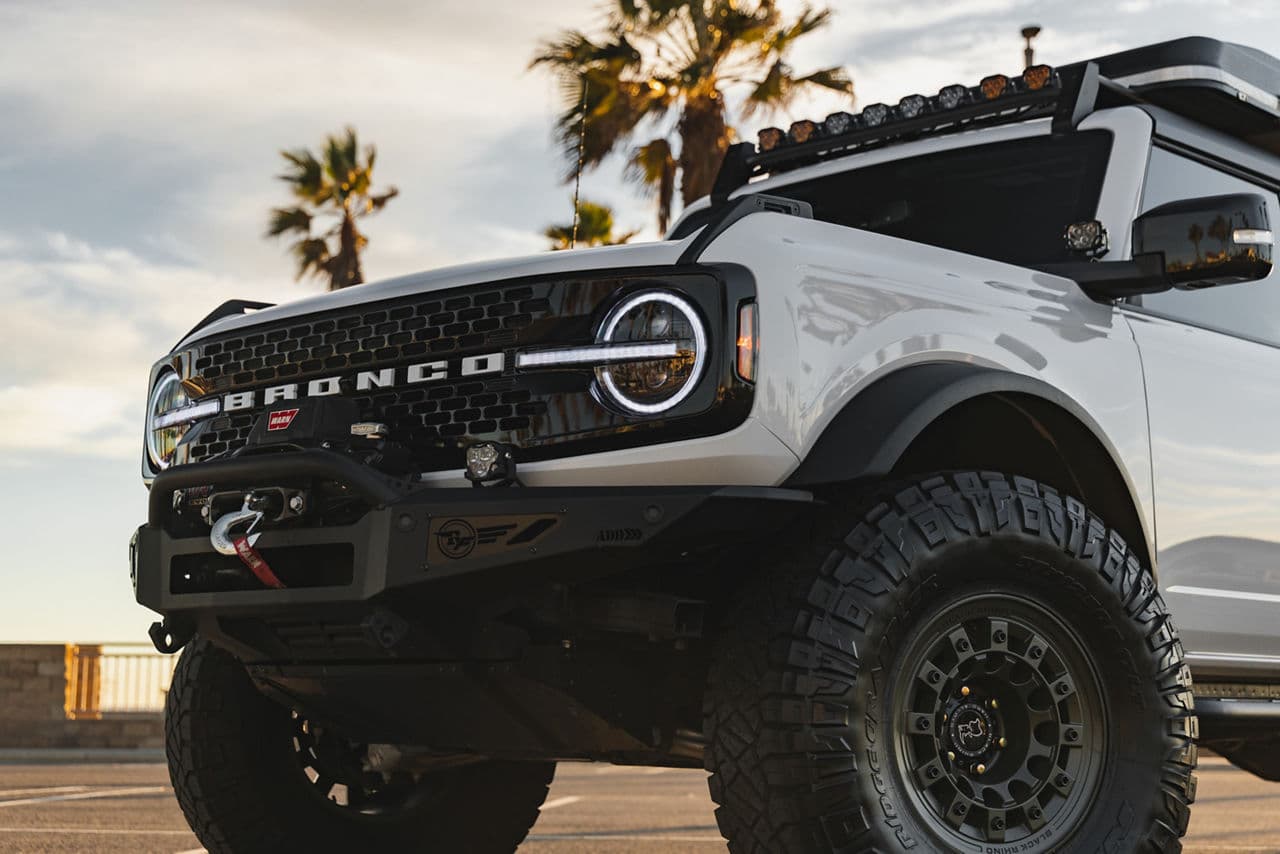 Interior of 2022 Ford Bronco with wheels