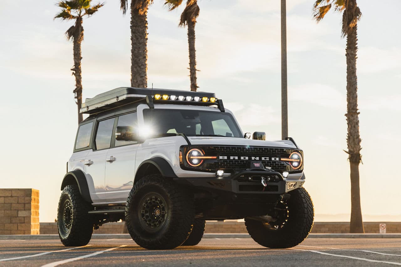 Detail view of 2022 Ford Bronco with wheels