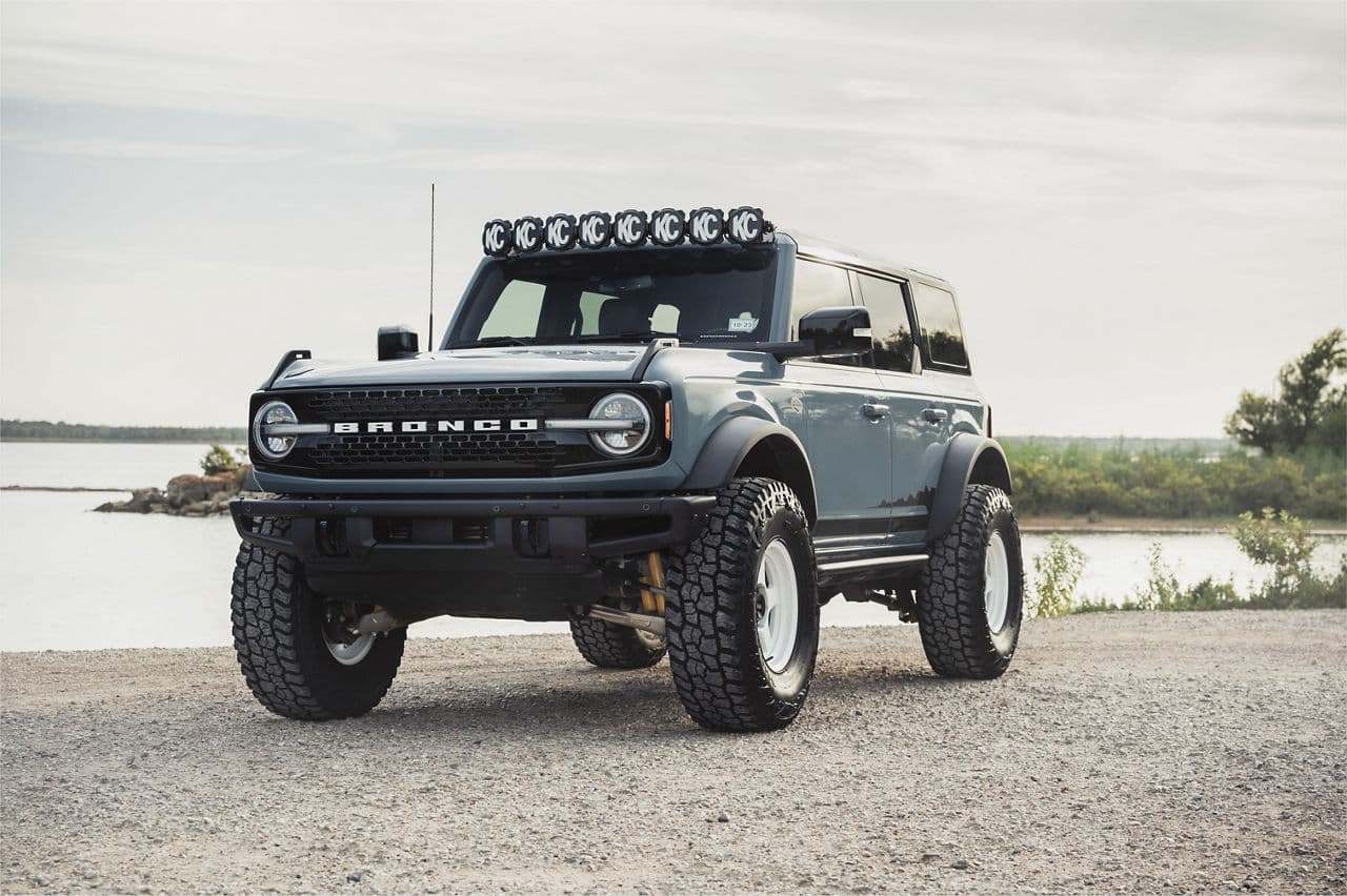 Rear view of 2022 Ford Bronco with wheels