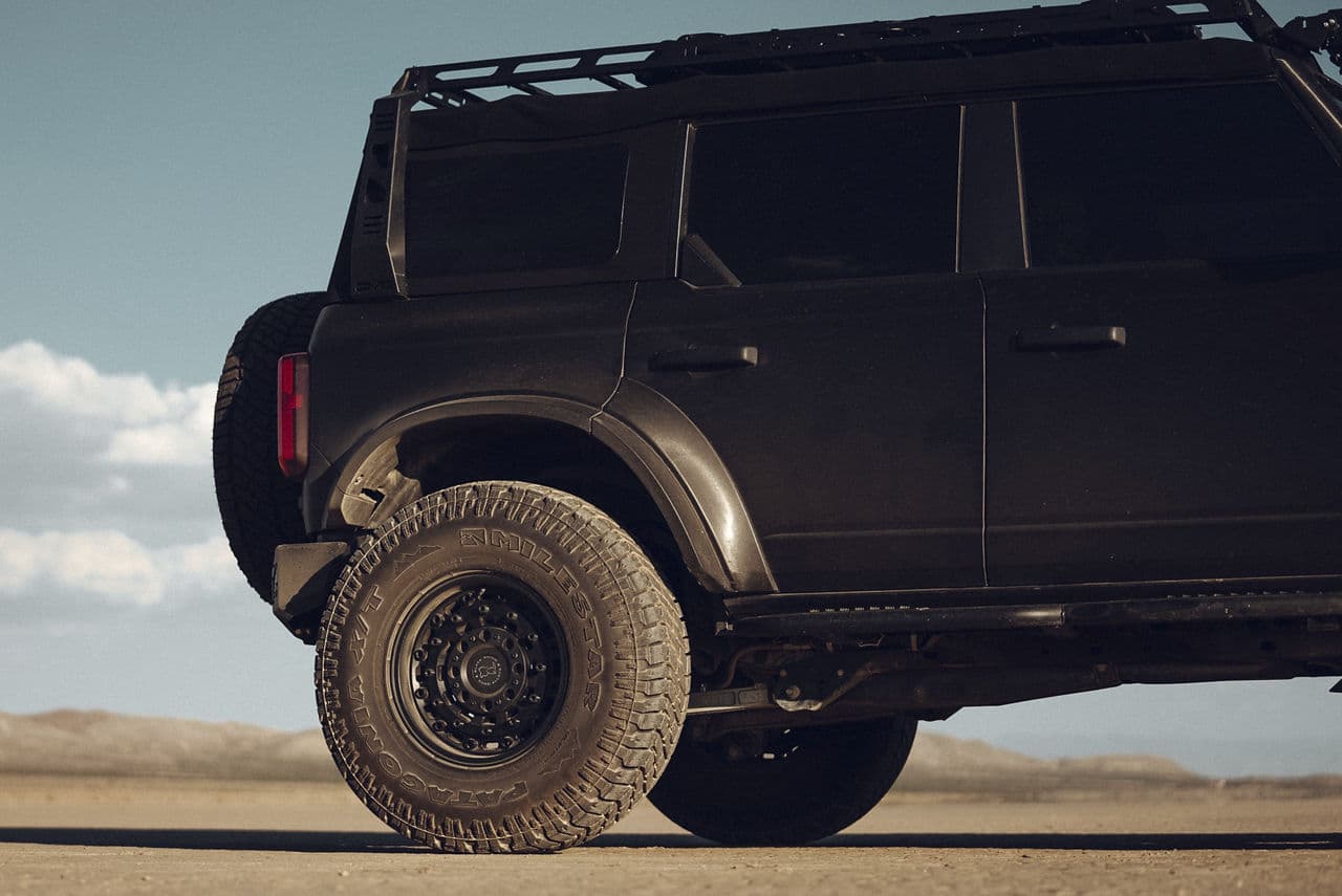 Interior of 2022 Ford Bronco with wheels