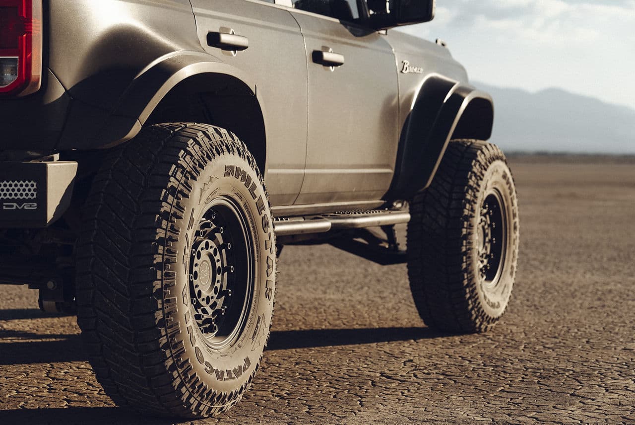 Detail view of 2022 Ford Bronco with wheels