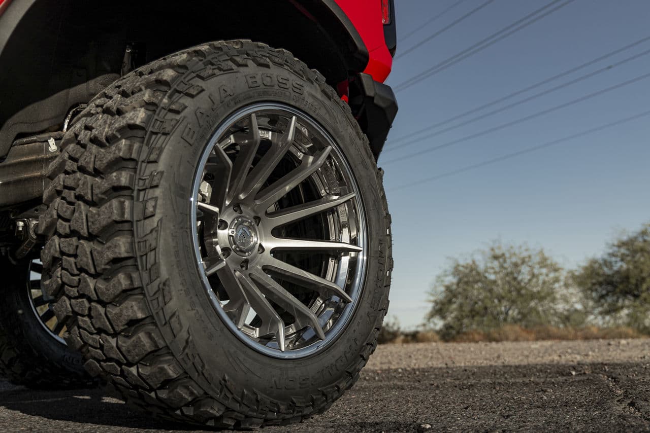 Interior of 2022 Ford Bronco with wheels