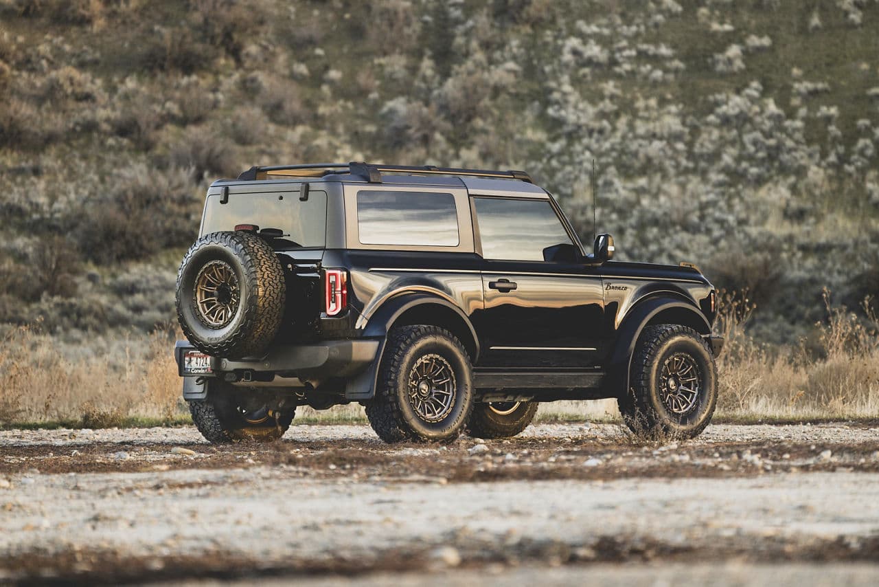 Interior of 2022 Ford Bronco with wheels