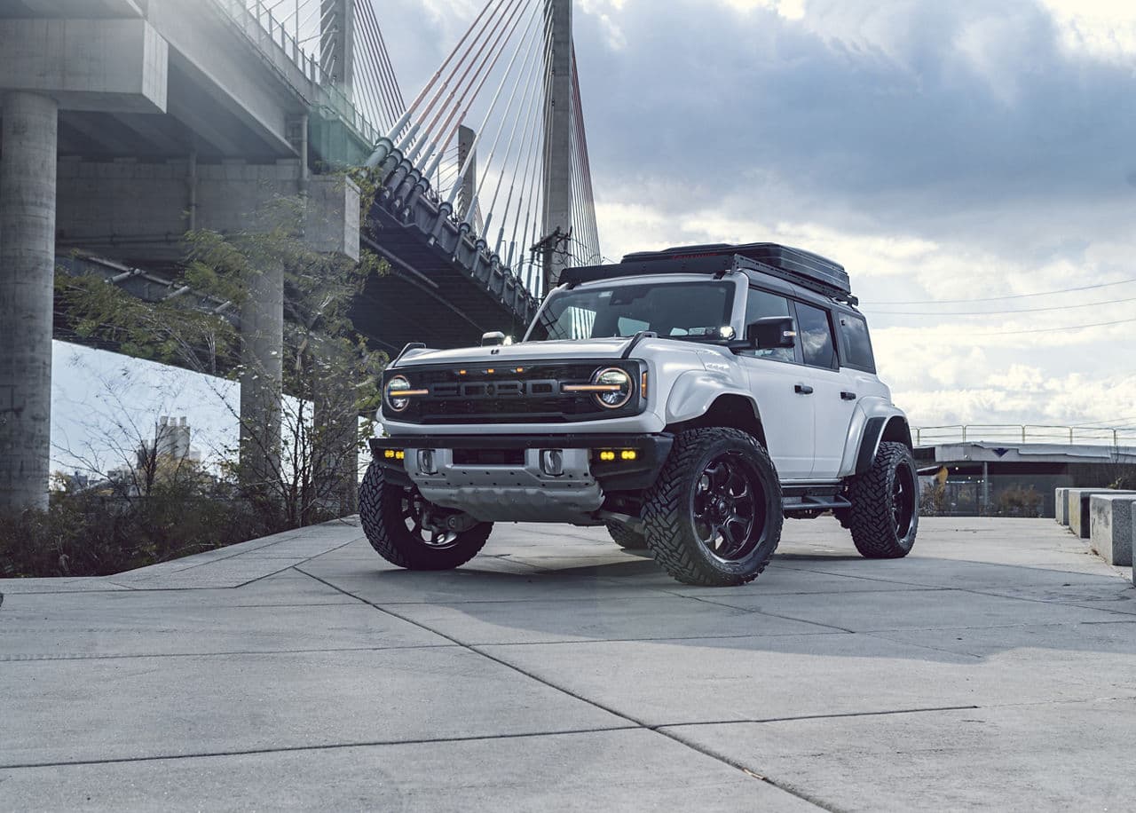 Front view of 2022 Ford Bronco with wheels
