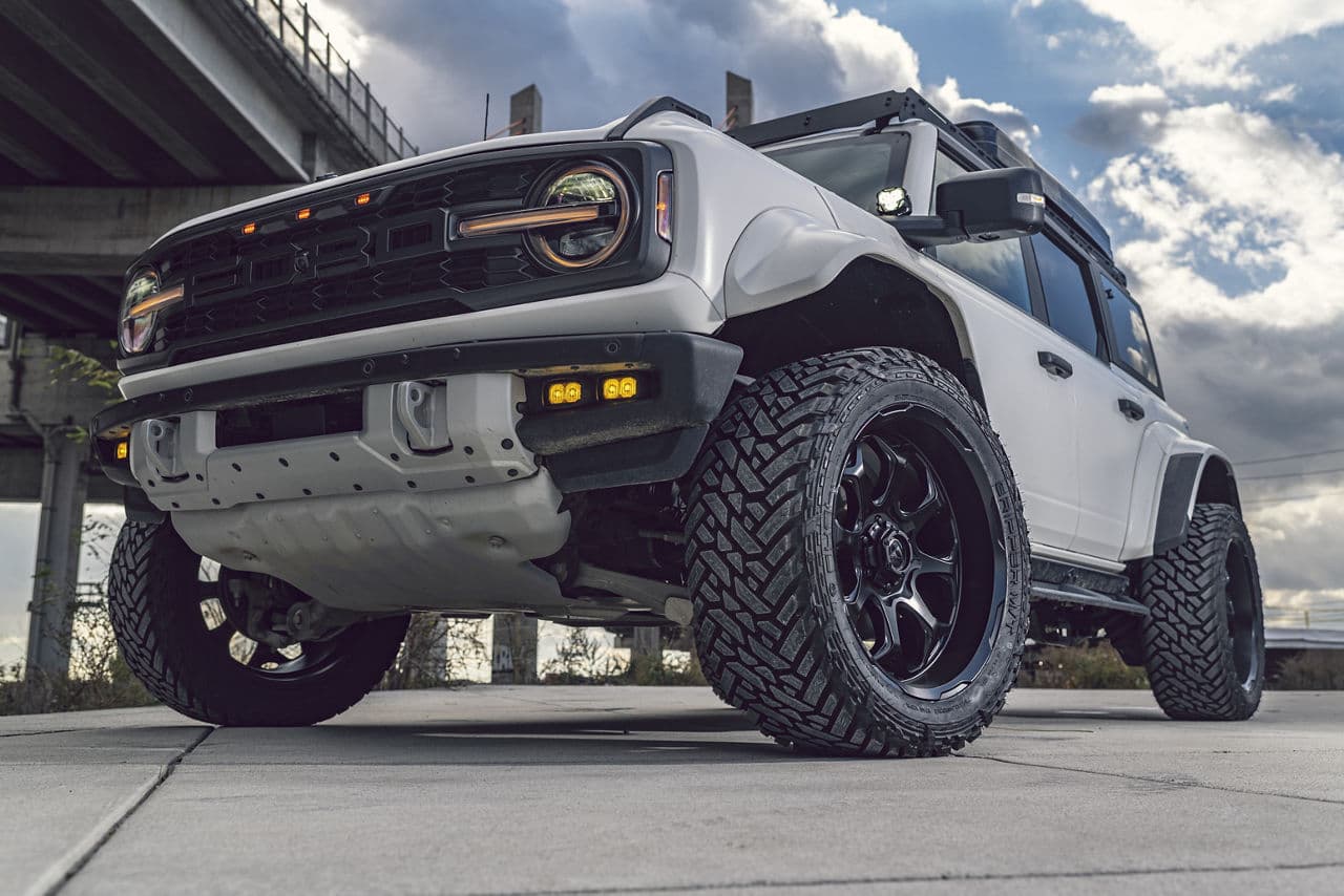Rear view of 2022 Ford Bronco with wheels