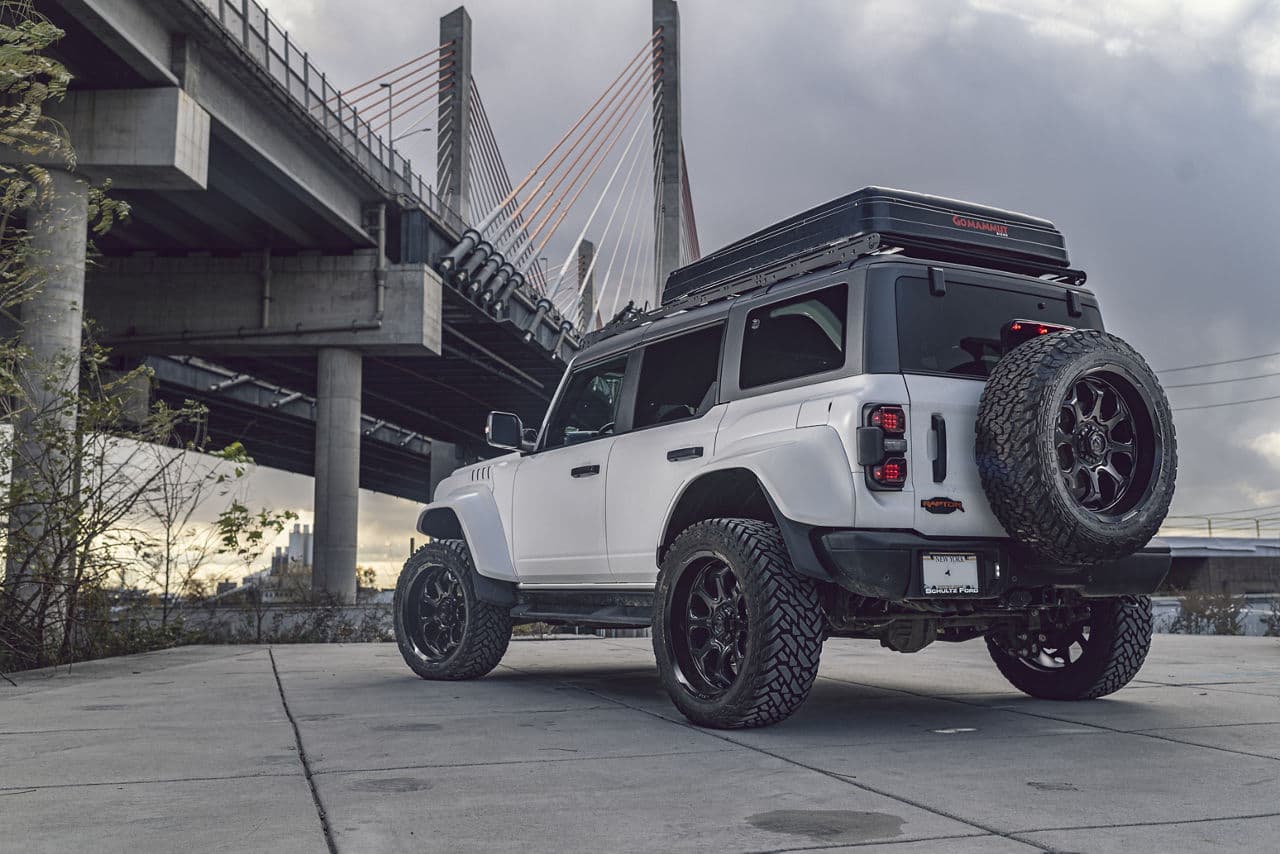 Interior of 2022 Ford Bronco with wheels