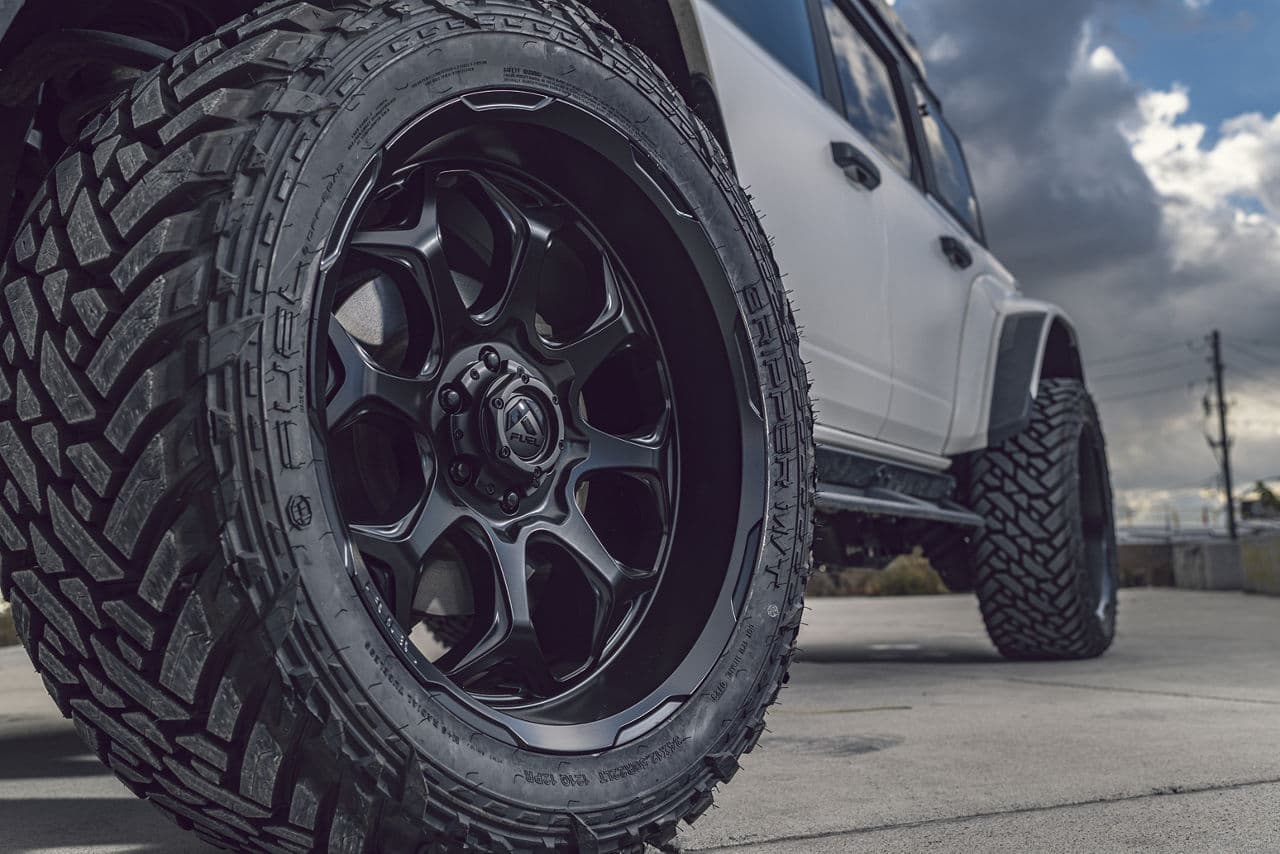 Detail view of 2022 Ford Bronco with wheels