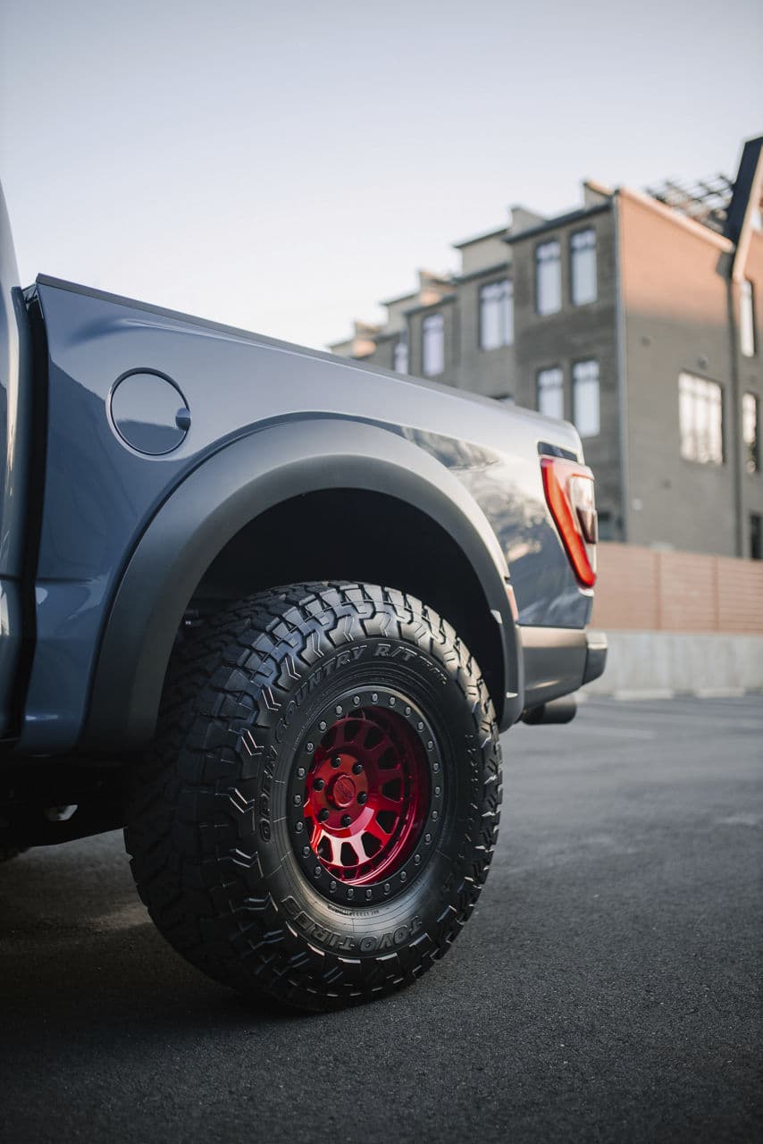 Interior of 2022 Ford F150 Raptor with truck suv wheels