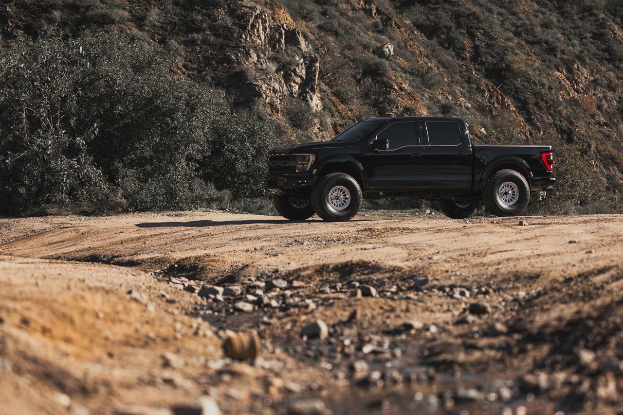 Detail view of 2022 Ford F150 Raptor with truck suv wheels