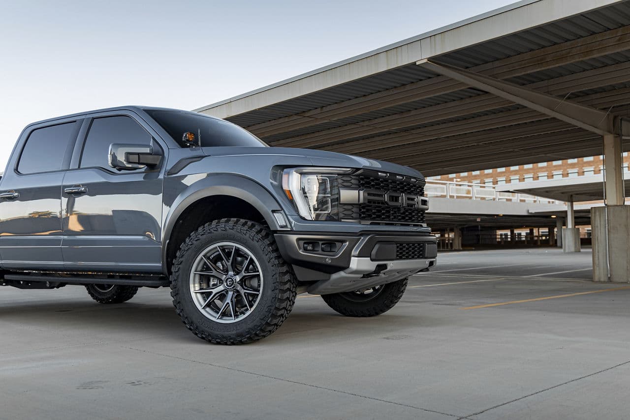 Detail view of 2022 Ford F150 Raptor with wheels