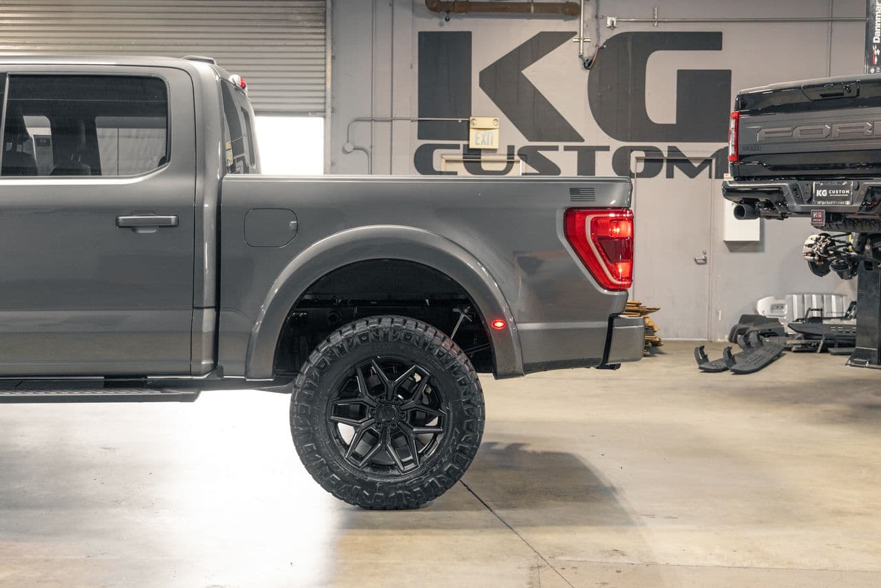 Rear view of 2022 Ford F150 with wheels