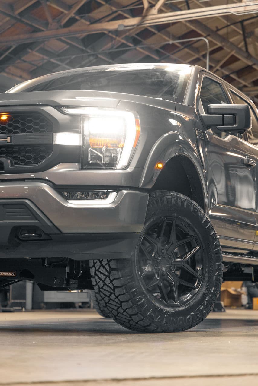 Detail view of 2022 Ford F150 with wheels
