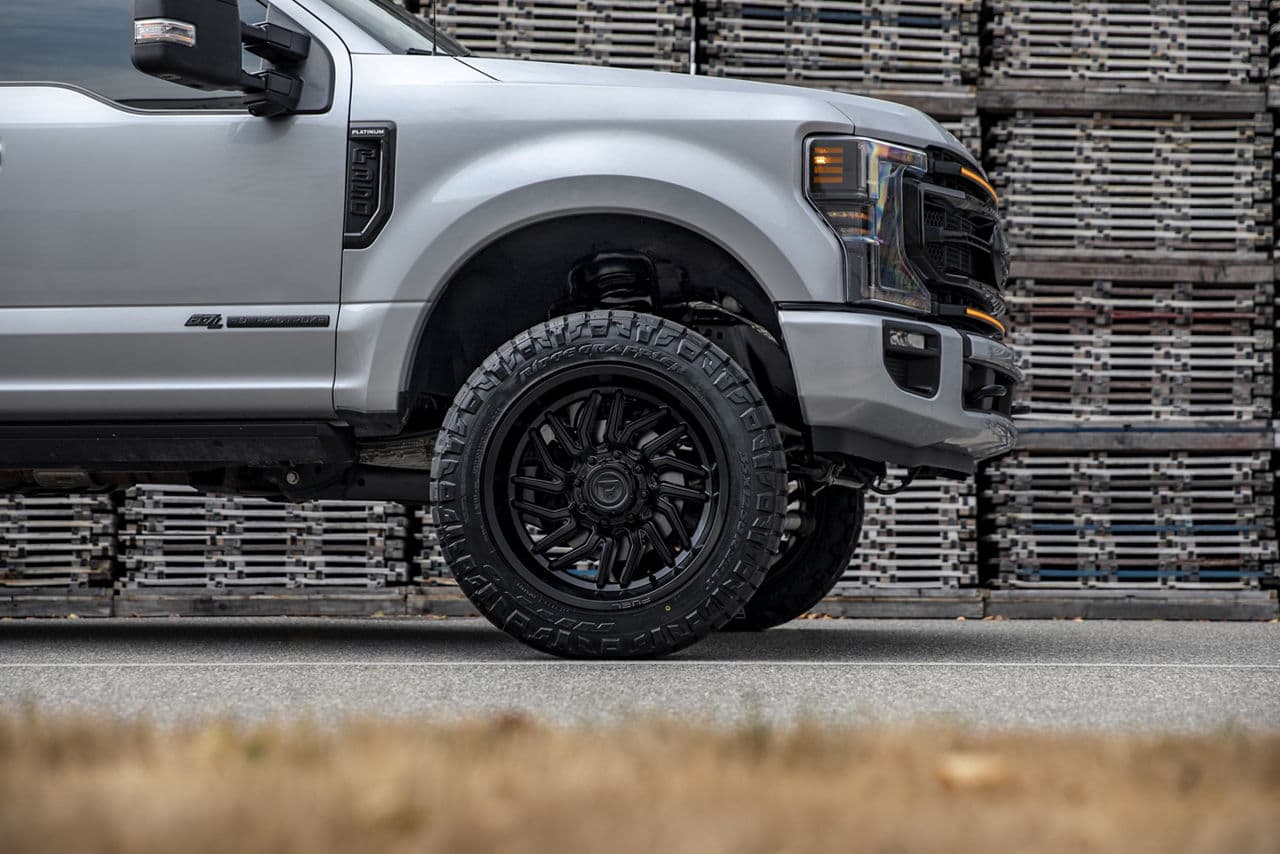 Side profile of 2022 Ford F350 Super Duty with truck suv wheels
