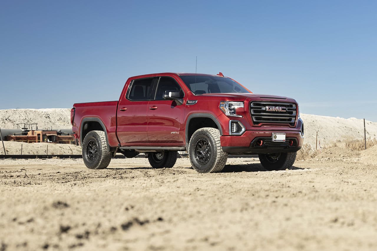 Front view of 2022 GMC Sierra with truck suv wheels