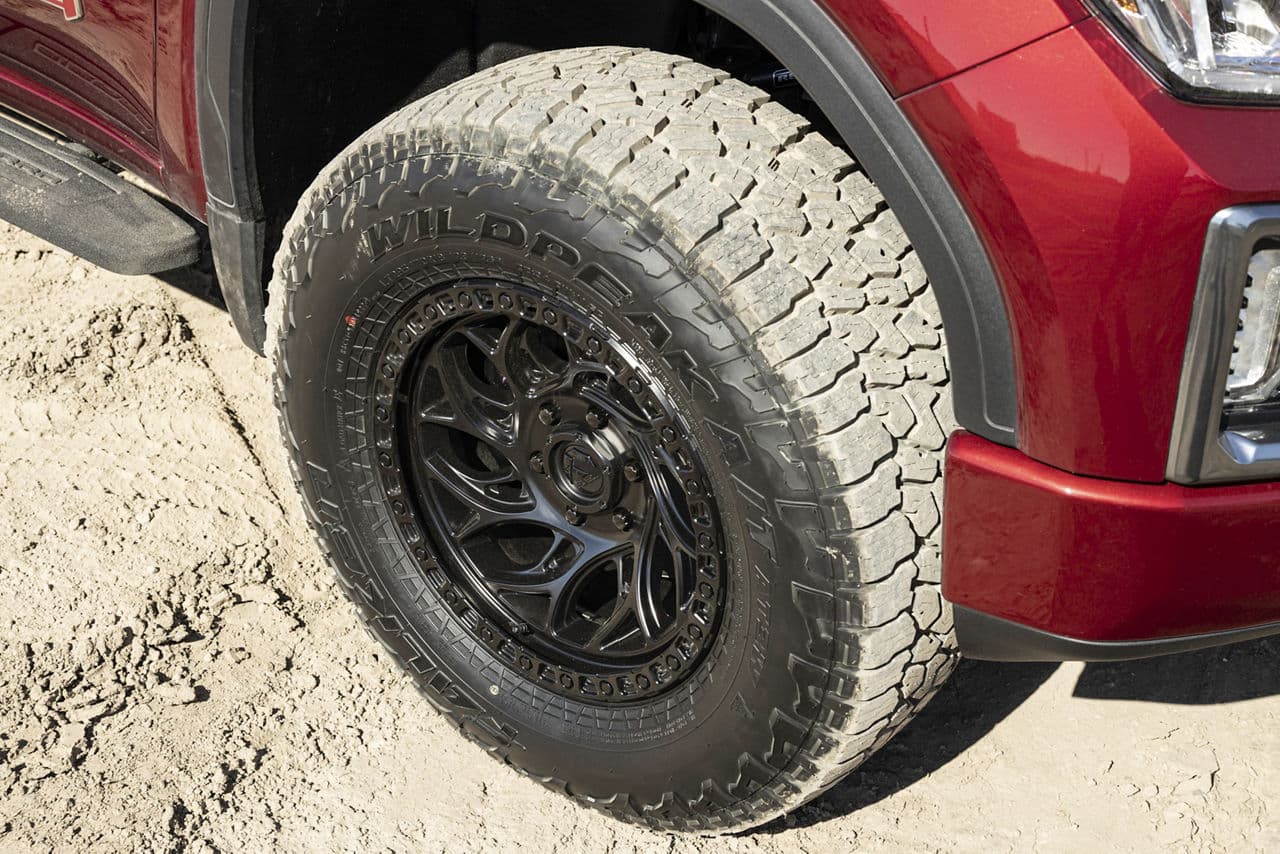 Interior of 2022 GMC Sierra with truck suv wheels