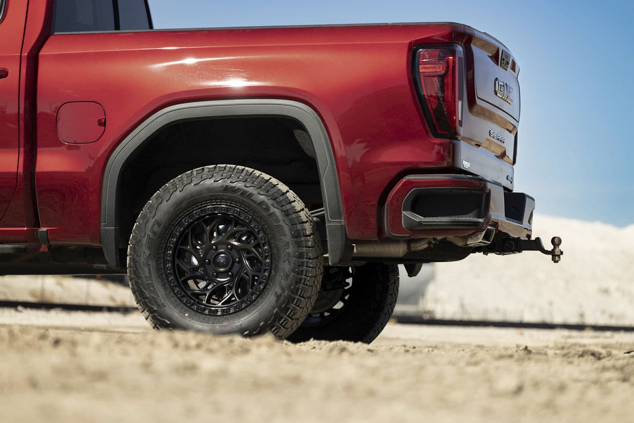 Detail view of 2022 GMC Sierra with truck suv wheels