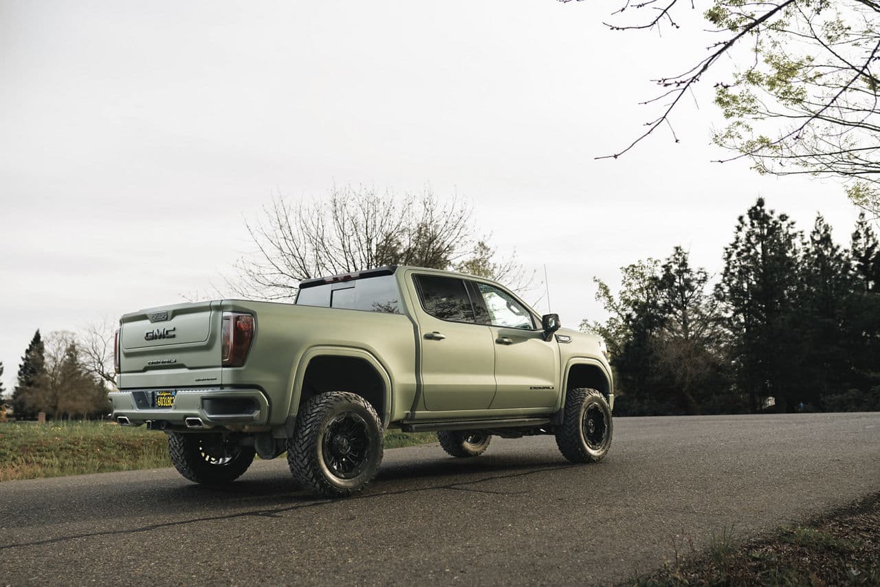 Side profile of 2022 GMC Sierra with truck suv wheels