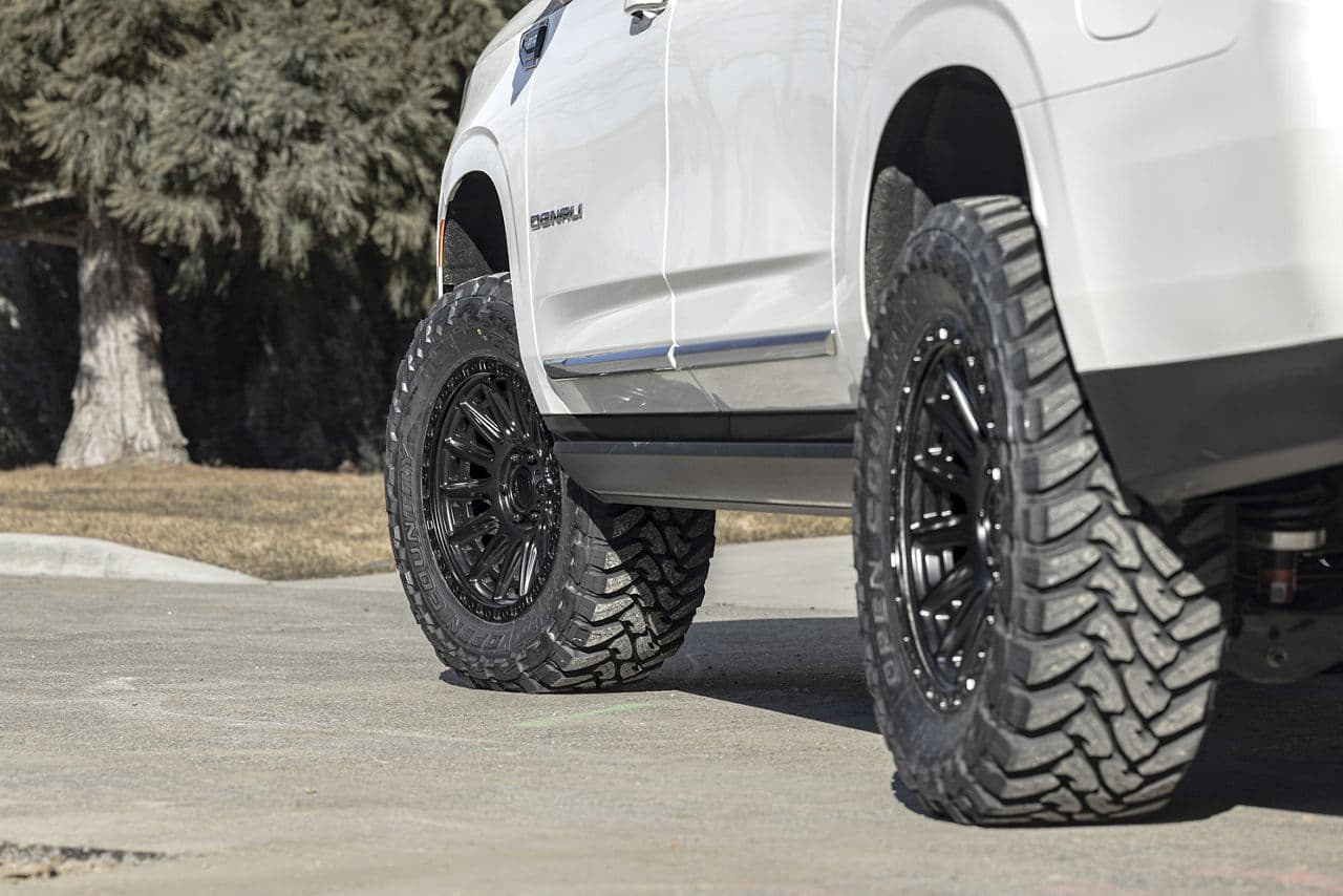 Interior of 2022 GMC Yukon Denali with wheels