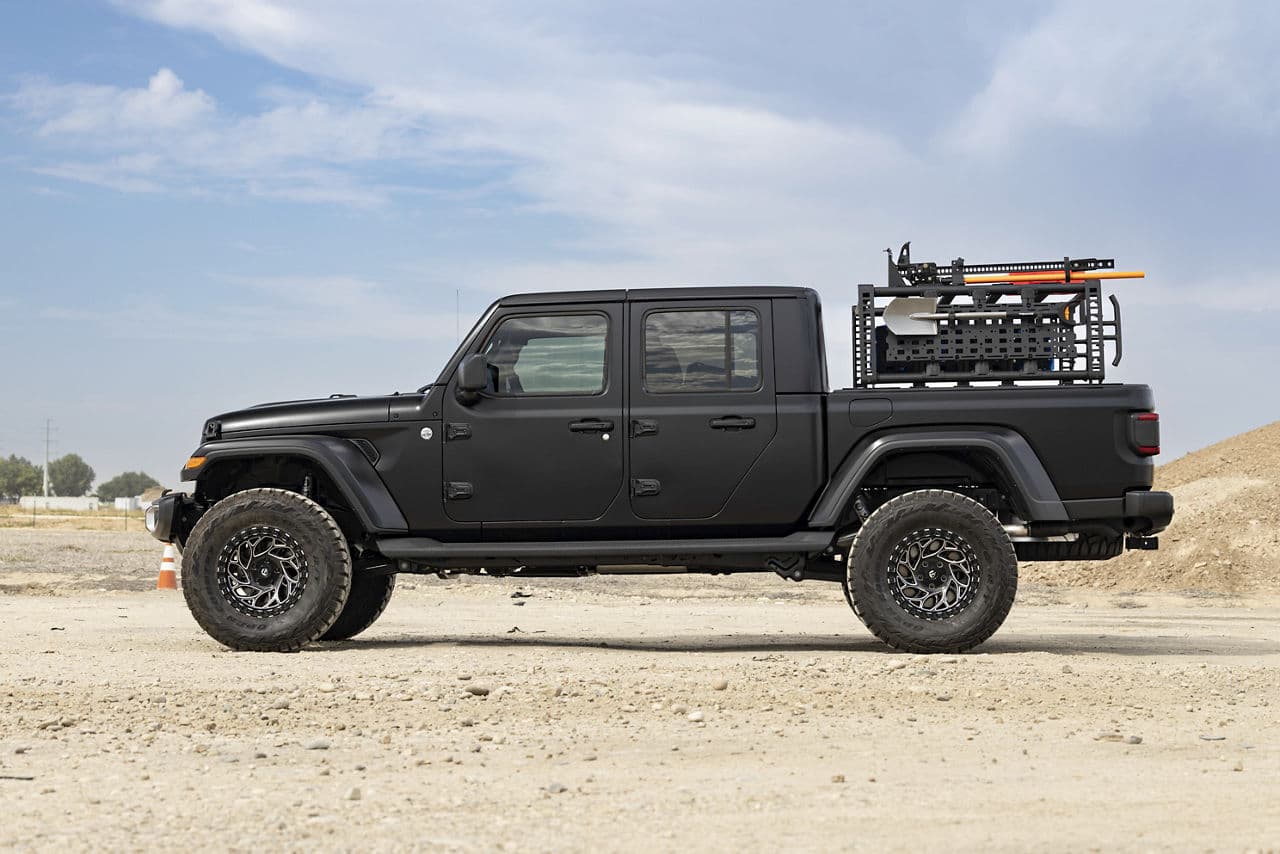 Rear view of 2022 Jeep Gladiator with truck suv wheels