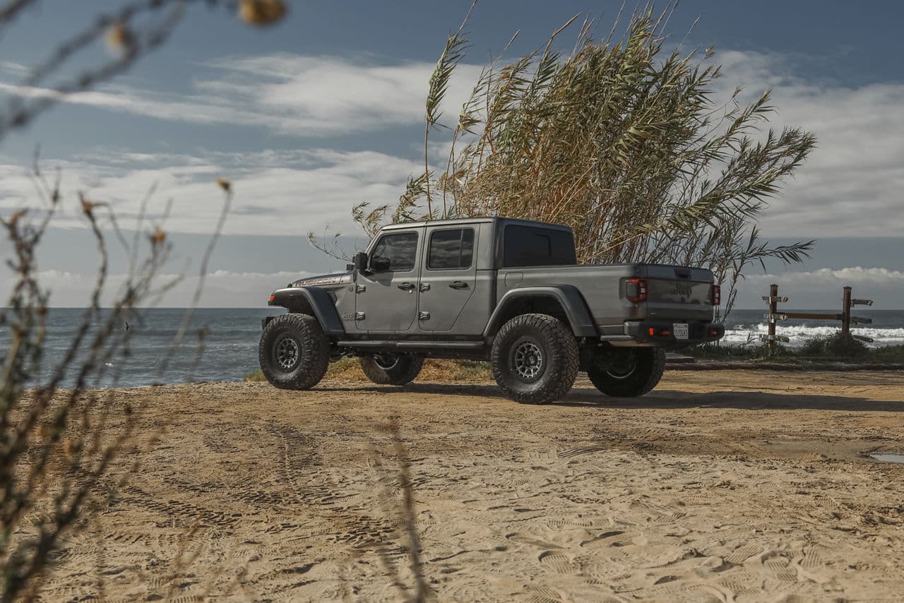 Interior of 2022 Jeep Gladiator with wheels