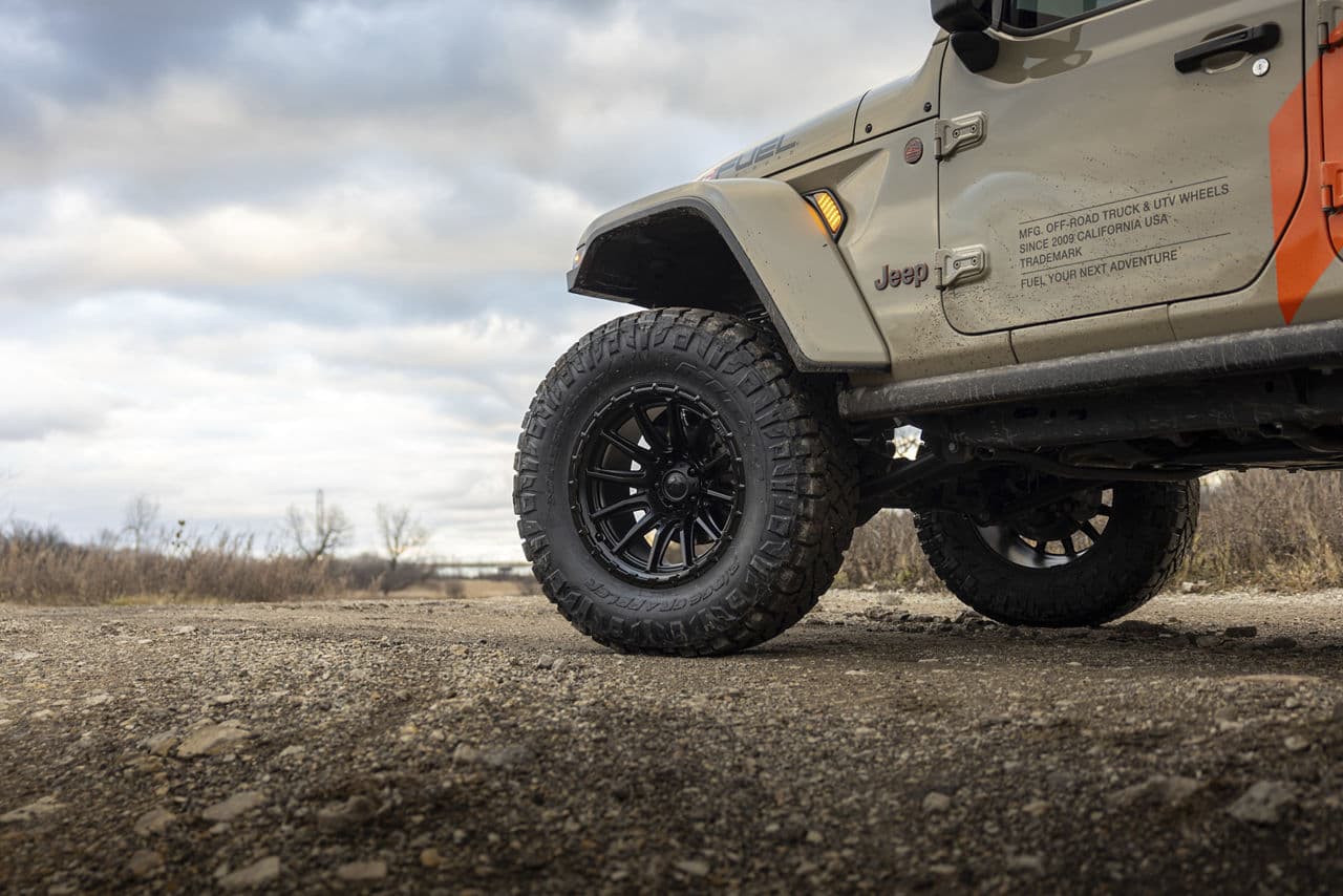 Interior of 2022 Jeep Gladiator with wheels