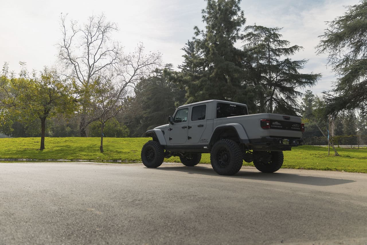 Rear view of 2022 Jeep Gladiator with wheels