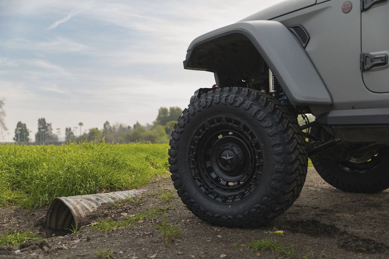 Interior of 2022 Jeep Gladiator with wheels