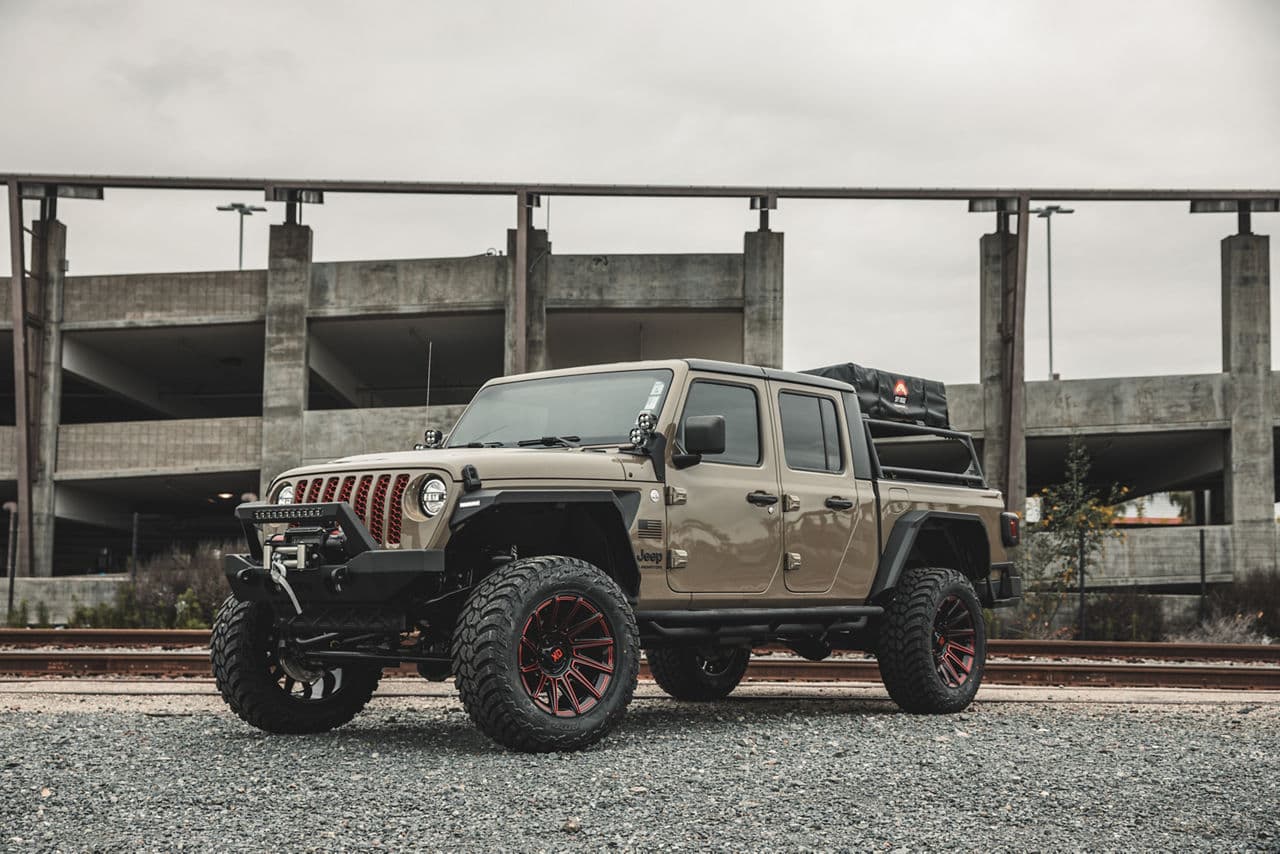 Interior of 2022 Jeep Gladiator with wheels