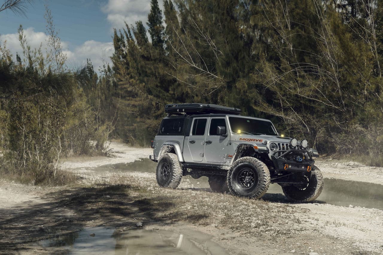 Interior of 2022 Jeep Gladiator with wheels