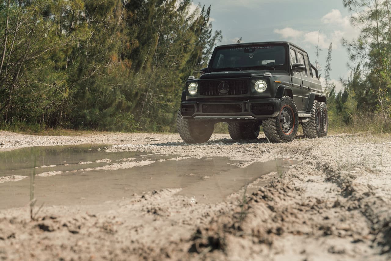 Detail view of 2022 Mercedes-Benz G63 6x6 with wheels