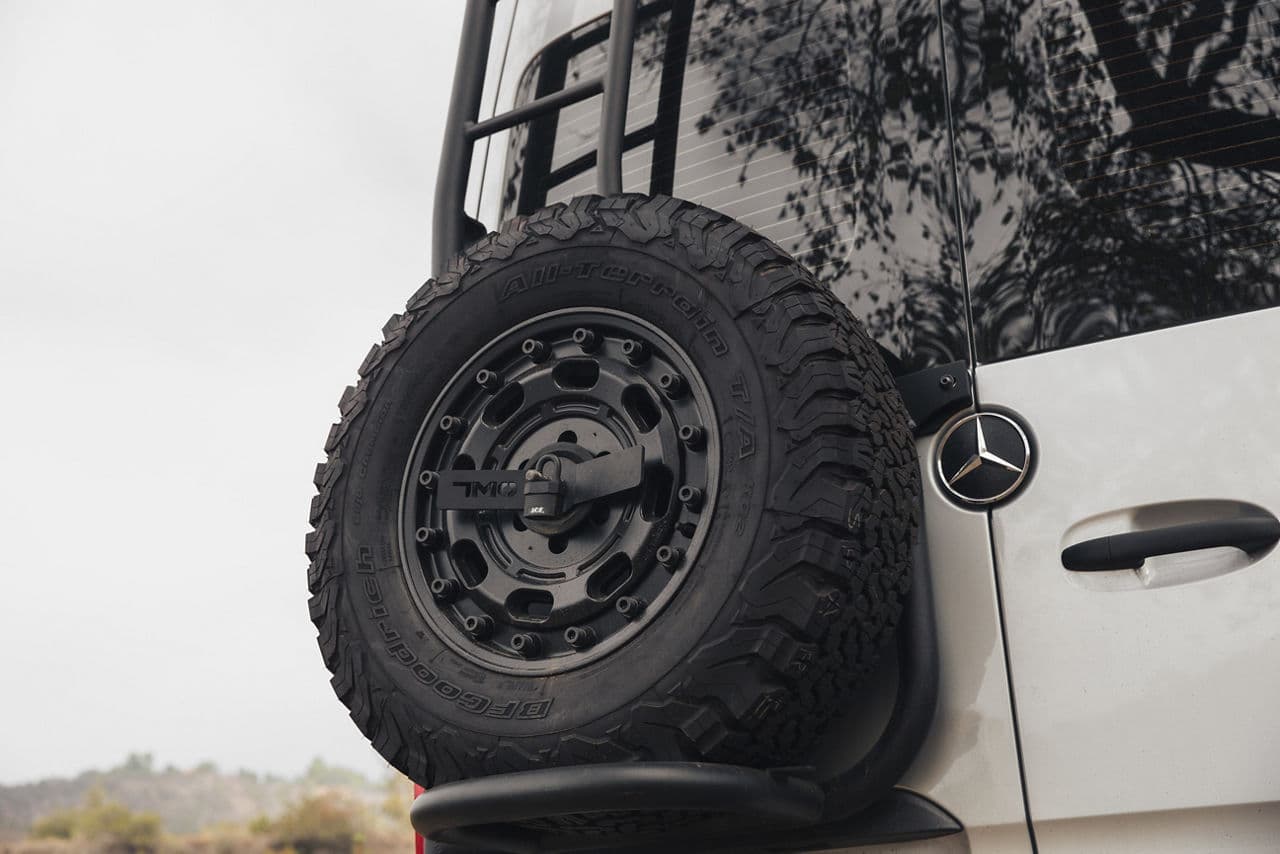 Side profile of 2022 Mercedes-Benz Sprinter with truck suv wheels