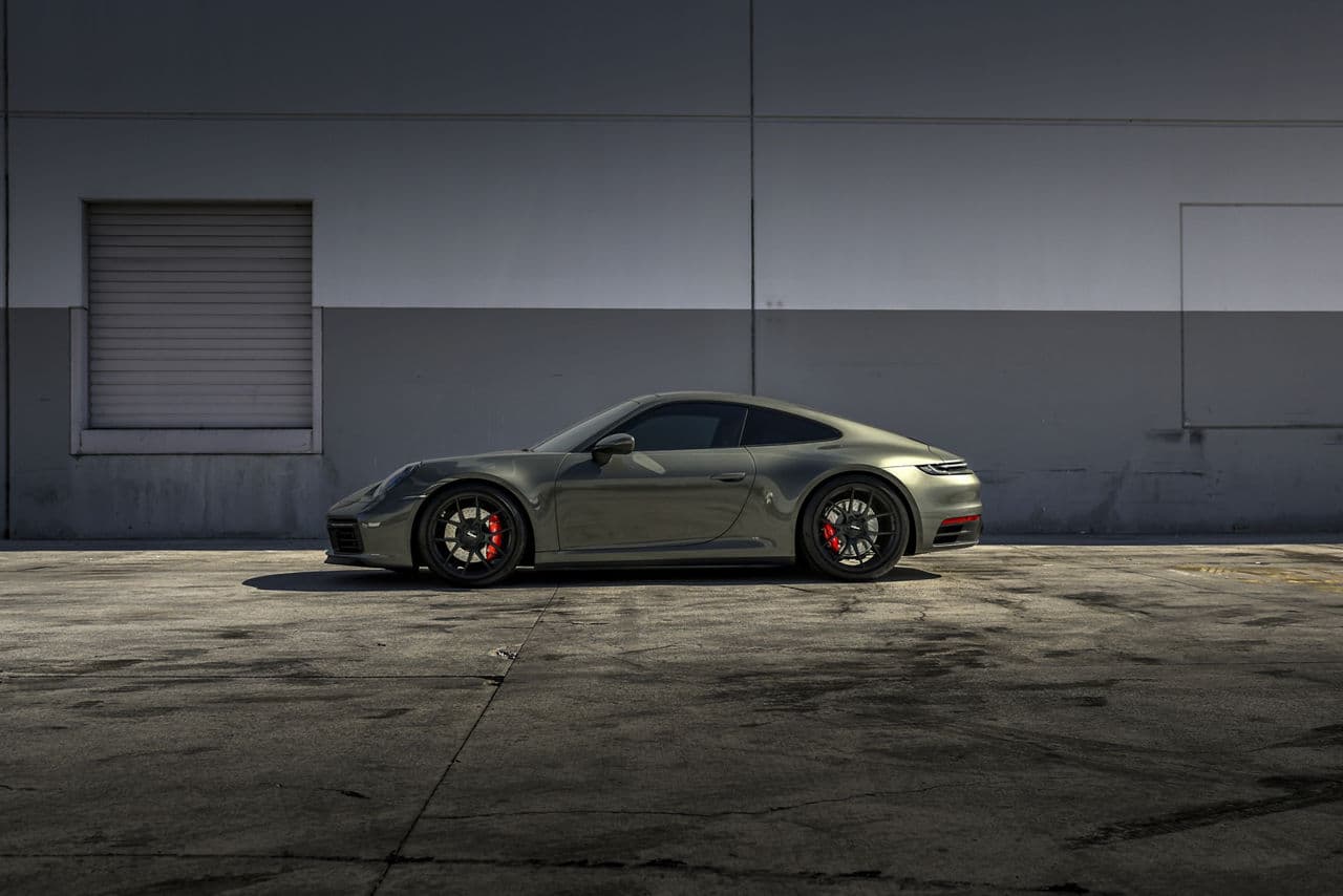 Interior of 2022 Porsche 992 with wheels