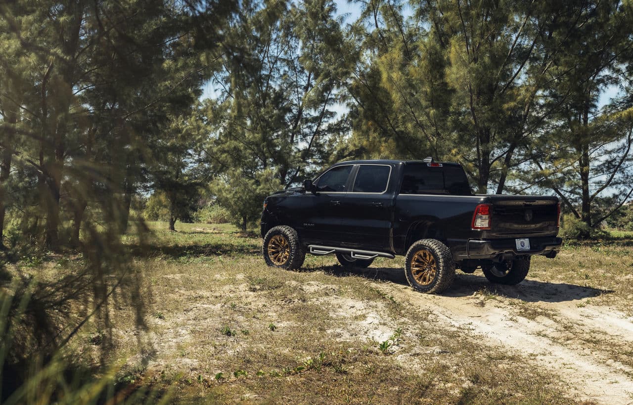Side profile of 2022 Ram 1500 TRX with truck suv wheels