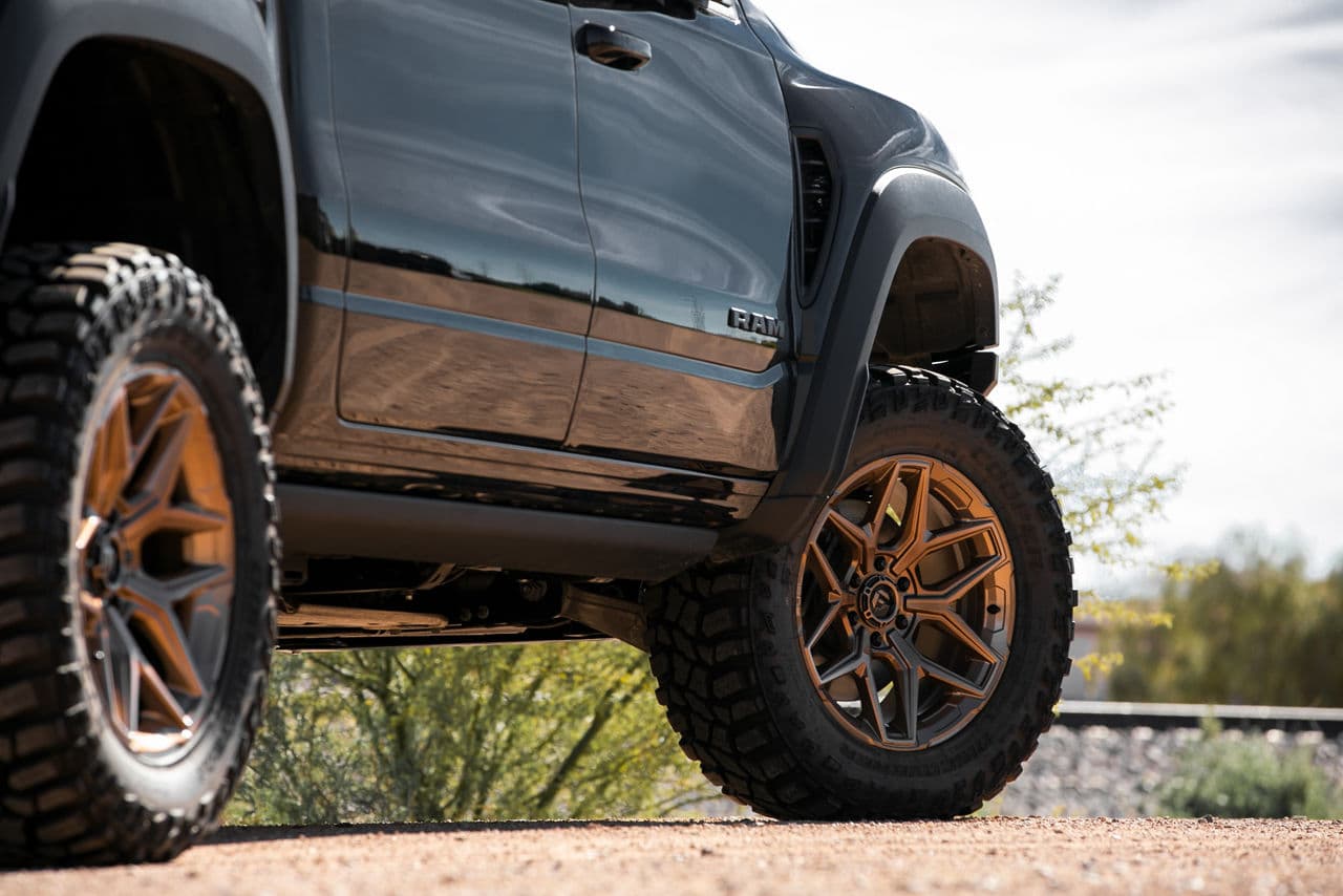 Detail view of 2022 Ram 1500 TRX with truck suv wheels