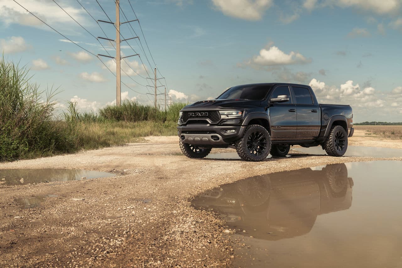 Front view of 2022 Ram 1500 TRX with wheels