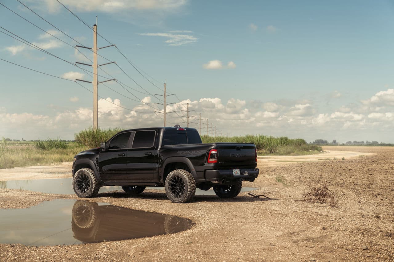 Side profile of 2022 Ram 1500 TRX with wheels
